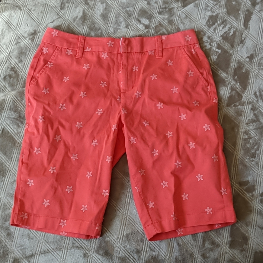 Andrew Marc Coral Starfish Bermuda Shorts size 4
